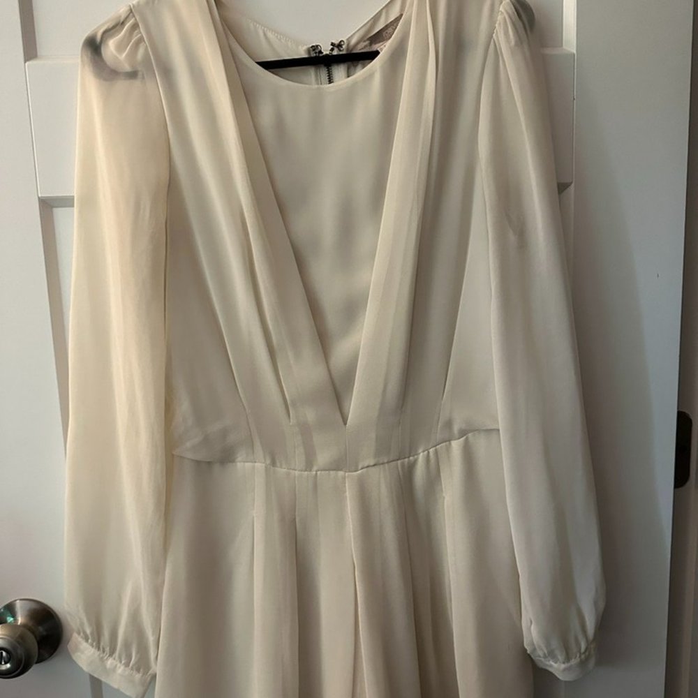 Cream Long Sleeve Romper